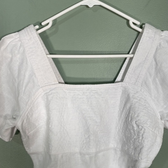 Madewell Square-Neck Mini Dress 100% Linen White Size 0 NWT - Picture 5 of 11